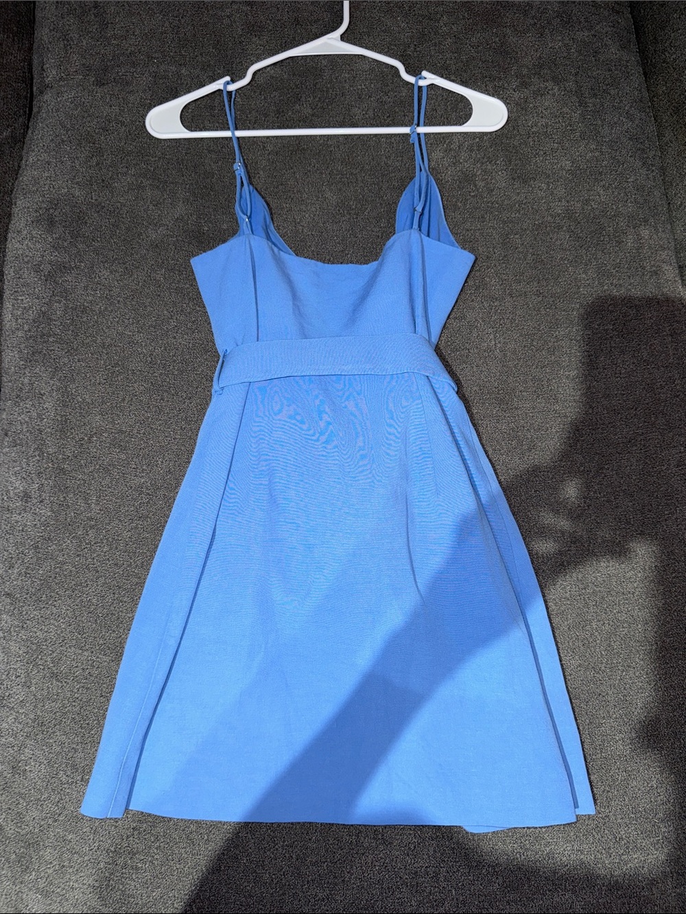 ZARA Blue Wrap Mini Dress with Belt XS - Picture 9 of 10
